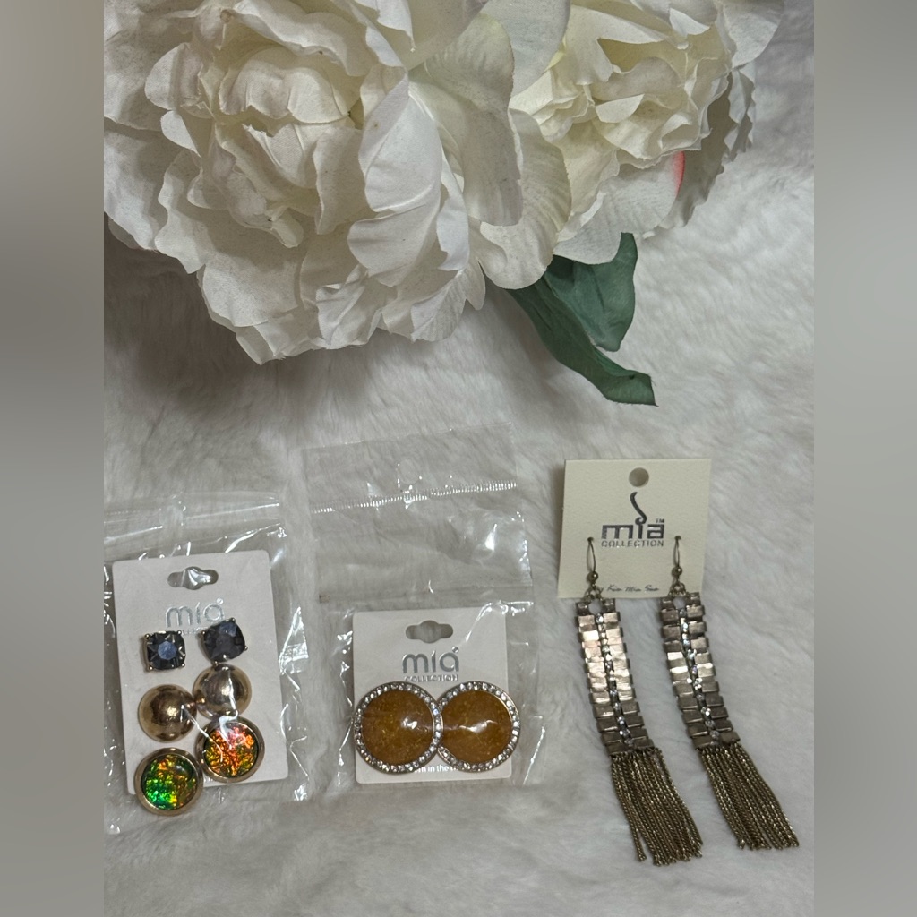 Mia Collection Bundle Earrings Set Total Of 5 Pairs